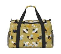 Busy Bee - Borsone da viaggio per uomini e donne, borsa da viaggio pieghevole e spaziosa borsa da viaggio per riporre articoli da toeletta, articoli personali, nero, L, Nero , L