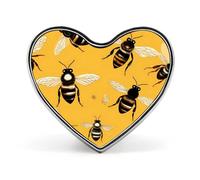 Busy Bees Elegante Spilla da bavero a forma di cuore Spilla con bottoni Spilla con distintivo Gioielli per vestiti Accessori per cappelli