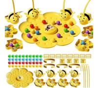 Busy Bees Game, Gioco Magnetico per la Raccolta di Fagioli e la Pesca da Tavolo, Acchiappa-fasce Magnetiche, Acchiappa-perline Rapido Educativo, per Famiglie e Gruppi (Style B)
