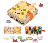 Busy Board a partire da 1 anno, libro di lavoro per bambini, libro di lavoro in feltro fai da te, attività 3D, giocattolo educativo prescolare, libro di lavoro con abilità di vita (Orange)