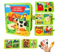 Busy Board Libro Montessori Interattivo 1 Anno, Quiet Book Sensoriale Educativo, Giochi da Viaggio per Bambini, Giochi Montessori 1 2 3 4 5 6 Anni, Pannello di Feltro attività Ranch Animals