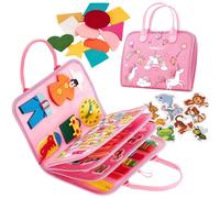 Busy Board Montessori 7-in-1 Bambini, Gioco Educativo, Senso, Regalo Rosa