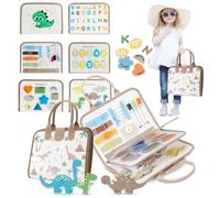 Busy Board, Pannello Sensoriale Bambini Montessori, Schede di attività in Feltro per 1 2 3 E 4 Anni, Educativi Prescolari Viaggiare, Auto, Aerei Altro, Khaki