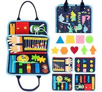 Busy Board per Bambini, Giocattoli Montessori per Bambini di 1 2 3 4 Anni Baby Activity Board Autismo Giocattolo Educativo da Viaggio Preschool Learning Count Basic Life per la motricità fine