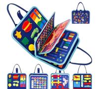 Busy Board Tedesco, Busy Book in feltro, per bambini a partire da 1, 2, 3, 4 anni (animali blu)