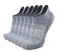 Busy Socks - Calzini a compressione in lana merino, con supporto alla caviglia, per corsa ed escursionismo, unisex, morbidi e spessi, con imbottitura e linguetta sul tallone, 3/6 paia, Large-X-Large