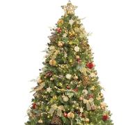 Busybee 210cm albero di natale con luci incorporate 400 leds e palline di natale vintage di Decorazioni Natalizie di Natale con decorazioni e luci e vintage woodland Ornamenti Luci a LED