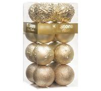 Busybee Unbekannt Palline di Natale 16 Pezzi 10 cm Champagne Palline Natalizie Ornamento di Palla di Natale per la Decorazione dell'albero di Natale