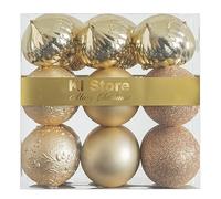Busybee Unbekannt Palline di Natale 20 Pezzi 8 cm Champagne Palline Natalizie Ornamento di Palla di Natale per la Decorazione dell'albero di Natale