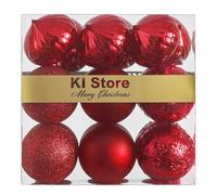Busybee Unbekannt Palline di Natale 20 Pezzi 8 cm Rosso Palline Natalizie Ornamento di Palla di Natale per la Decorazione dell'albero di Natale