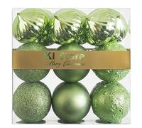 Busybee Unbekannt Palline di Natale 20 Pezzi 8 cm Verde Chiaro Palline Natalizie Ornamento di Palla di Natale per la Decorazione dell'albero di Natale