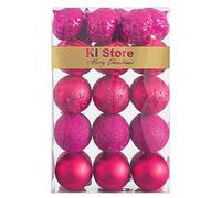 Busybee Unbekannt Palline di Natale 34 Pezzi 6 cm Rosa Caldo Palline Natalizie Ornamento di Palla di Natale per la Decorazione dell'albero di Natale