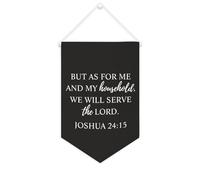 But As for Me And My Household, We Will Serve The Lord.Giosuè 24:15 Striscione su tela motivazionale da appendere alla parete bandiera da parete decorazione per la casa opera d'arte decorativa per
