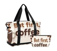 But First Coffee Chicchi di caffè, grande borsa da palestra da viaggio durante la notte borsa da trasporto con tracolla regolabile per palestra multifunzionale, Ma i primi chicchi di caffè caffè, 1