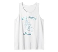 But First Mass Minimalist Line Art Design Bianco e Blu Canotta