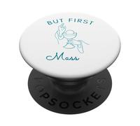 But First Mass Minimalist Line Art Design Bianco e Blu PopSockets PopGrip Adesivo
