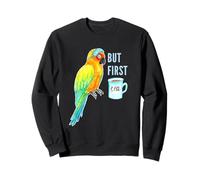 But First Tea - Sun Conure Parrot - Sleepy Bird Acquerello Felpa