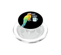 But First Tea - Sun Conure Parrot - Sleepy Bird Acquerello PopSockets PopGrip per MagSafe