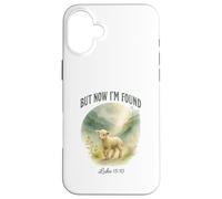 But Now I’m Found Luke 15:10 Watercolor Lamb Christian Custodia per iPhone 16 Plus