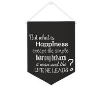 But What Is Happiness Except The Simple Harmony - Striscione in tela motivazionale da appendere alla parete, striscione decorativo da parete per soggiorno, camera da letto, ufficio, regali per le