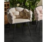 BUTACA LAYSAN RIZO SUAVE BEIGE C/PATAS NEGRAS 74x54x80 cms