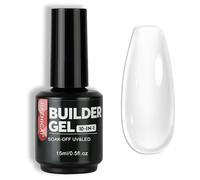 BUTBU 10 in 1 Clear Builder Base Gel, Smalto Trasparente Rinforzante Unghie, Gel Rinforzante per Unghie, Base Coat, Estensione delle Unghie, Riparazione di Manicure, Decorazione per Unghie, 15ML