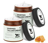 BUTBU 2Pcs Beef Tallow Face Cream, Balsamo per il Viso al Sego e al Miele, 100% Grass-Fed Pure Beef Tallow Honery & Beeswax, Sego di Manzo per Cura della Pelle, Moisturizer Face Cream per Viso e Corpo