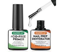 BUTBU 2Pcs Primer Unghie Gel, 8.5ml Base e Top Coat Semipermanenteper, Nail Prep Disidratante e Nail Primer Kit Unghie Lunga Durata per Acrilico Polvere e Smalto Unghie Gel