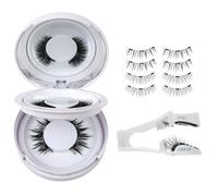 BUTBU 2Pezzi Ciglia Magnetiche, Ciglia Magnetiche Naturali, Non c'è bisogno di Colla, Riutilizzabili con Applicatore, Look Naturale, Facile da Indossare e Rimuovere