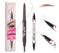 BUTBU Matita per sopracciglia 2 in 1, penna per sopracciglia a doppia punta, a Lunga Durata, Con Pennello, Make-up Resistente all’Acqua, A prova di sbavature, No transferr- Marrone chiaro