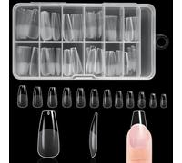 BUTBU Tip Unghie, 120 Pezzi Unghie Finte, 12 Taglie Tip Unghie Ricostruzione, Copertura Completa Tips Unghie Trasparente per Salone Manicure, Nail Art Principiante