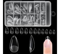 BUTBU Tip Unghie, 120 Pezzi Unghie Finte, 12 Taglie Tip Unghie Ricostruzione, Copertura Completa Tips Unghie Trasparente per Salone Manicure, Nail Art Principiante