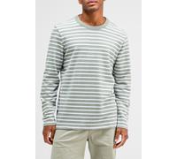 Butcher of Blue Gaspard Stripe Crew Dk. Delphi Green Taglia: S | Maglie a manica lunga Outlet | Uomo | Verde