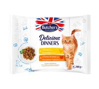 Butcher’s Delicious Dinners Gatto 32 x 100 g - Mix 4: Pollo, Pollo & Tacchino