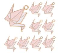 BUTIFULSIC 10 pezzi Charms Origami Gru in per Bracciali Fai da Te Pendenti Decorativi Artigianali Rosa Accessori Leggeri e Facili da Usare per Creazioni e Regali