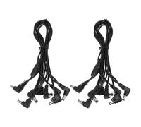 BUTIFULSIC 2 Pezzi Cavo di Alimentazione per Pedale Effetti Chitarra Nero Distribuzione Multi-pedale a 8 Uscite, Adattabilità alla Tensione, Struttura in Metallo e Pvc per Performance Live