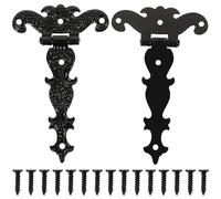 BUTIFULSIC 2 Pezzi Cerniere per Porte in Ferro Nero, Solide e Facili da Installare 8 Fori, Stile Retrò Semplice per Club e Porte da Banco