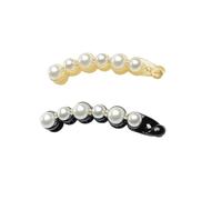 BUTIFULSIC 2 Pezzi Clip per Chioma Banana Perle Bianche, Facili da Usare e Comode, Accessori Moda per Ragazze e Donne in Tutte le Stagioni