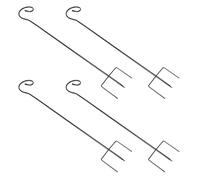 BUTIFULSIC 4 Pezzi Gancio da in Ferro Nero Resistente Base a 3 Rebbi per Appendere Lanterne Solari e Mangiatoie per in Giardino e Eventi All'aperto