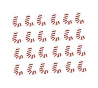 BUTIFULSIC 50 Bottoni Natalizi in Legno Rosso a Forma di Bastone di Natale, Creativi per Progetti di Artigianato, per Feste Natalizie e Lavori Fai-da-te