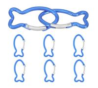 BUTIFULSIC 8 Pezzi Moschettoni in Lega di Alluminio Forma di Pesce Clip Multiuso Resistenti e Leggeri Moschettone Chiave Rapido per Campeggio Escursionismo Zaini e Viaggi Outdoor