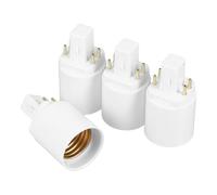 BUTIFULSIC Adattatore Lampadina LED 4 Pezzi G24q a E27 Attacco in Rame Nichelato Resistente al Calore e Materiale Pbt Ignifugo per Ufficio e Negozio