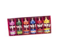 BUTIFULSIC Addobbi Natalizi in Legno 6 Pezzi Decorazioni a Forma di Carosello per Albero di Natale e Feste, Materiale Legno, per Decorare Stanze e Party Natalizi Colore Colore Casuale