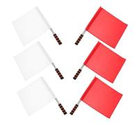 BUTIFULSIC Bandiere Ufficiali Arbitro 6 Pezzi Rosso e Bianco con Manico in Schiuma Antiscivolo Alta Visibilità per Calcio e Gestione Traffico