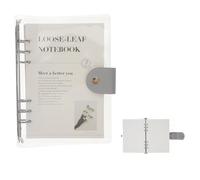 BUTIFULSIC Blocco Note a Fogli Mobili A5 Pagine Staccabili Trasparenti in Pvc, Quaderno ad Anelli Portatile per Ufficio e Scuola, Accessorio per Dischi Resistente e Ricaricabile