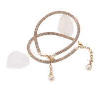BUTIFULSIC Bracciale alla Caviglia Donna con Cristalli e Perline in Lega di Zinco Oro, Cinturino Elegante per Tacchi Alti, Previene lo Scivolamento la Caduta, per Eventi Formali