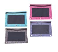 BUTIFULSIC Buste Porta Documenti Trasparenti 4 Pezzi Oxford e Pvc Zip, Formato B5, 3 Fori, Borsa Multifunzionale Pratica per Ufficio e Scuola