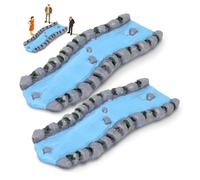 BUTIFULSIC Fiume e Supporto Psicologico 2 Pezzi in Resina per Paesaggio Modellismo Miniatura Accessorio Realistico Tavolo da Sabbia per Casa