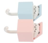 BUTIFULSIC Ganci Design Cartone Animato Adesivi da in ABS 2 Simpatici e Adorabili per Appendere Sciarpe e Giocattoli, per Bagno e Decorazione