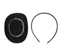BUTIFULSIC Mini Fascia per Chioma Cappello a Cilindro Scintillante Nero 13,5 Cm Clip per Costume, Accessorio Vintage per Feste, Carnevale, Tea Party e Cosplay Donna